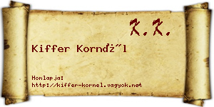 Kiffer Kornél névjegykártya