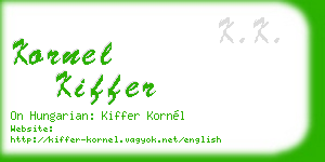 kornel kiffer business card